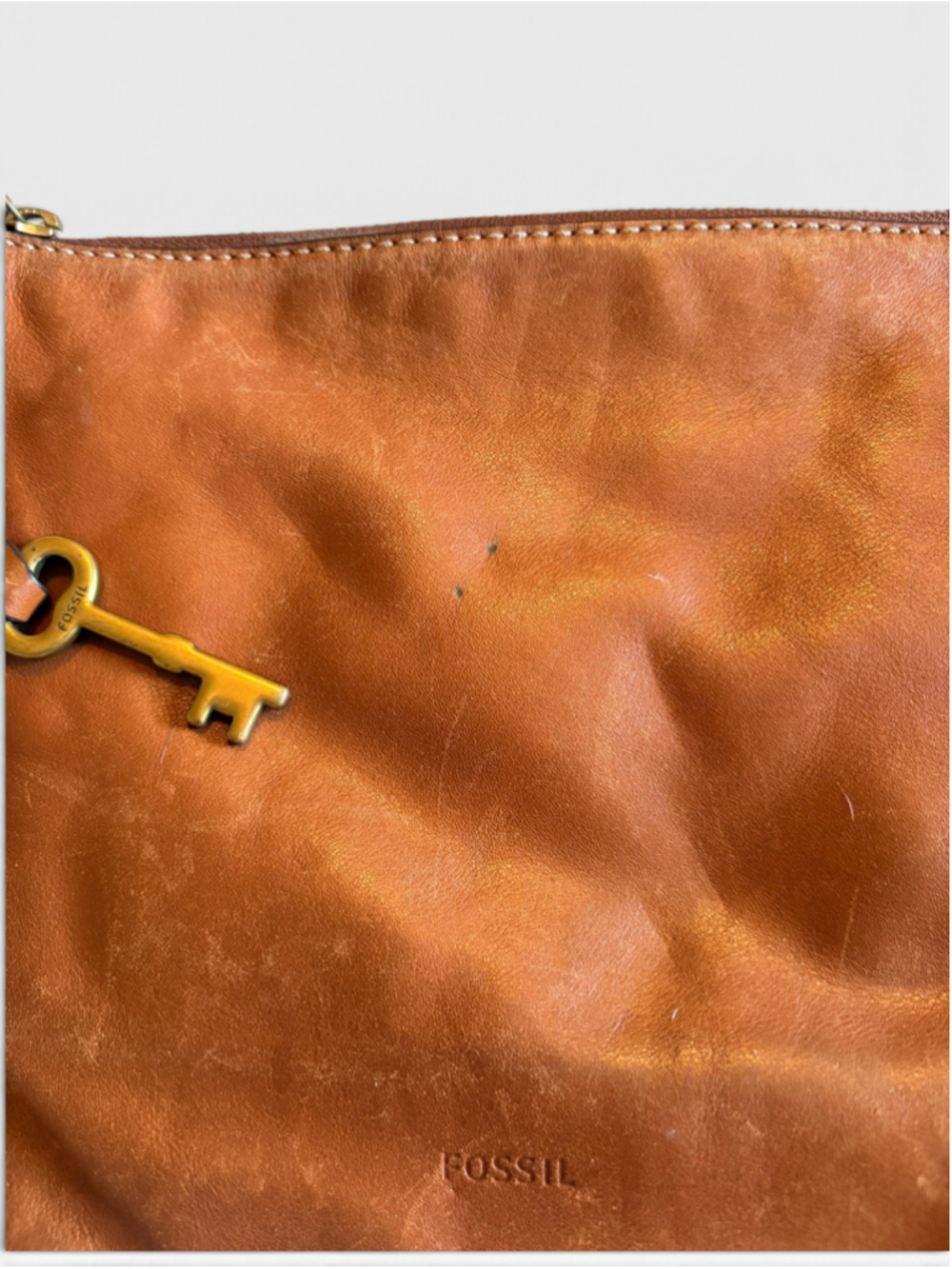 Fossil Emma Brown Leather Crossbody Bag Purse - Picture 3 of 7
